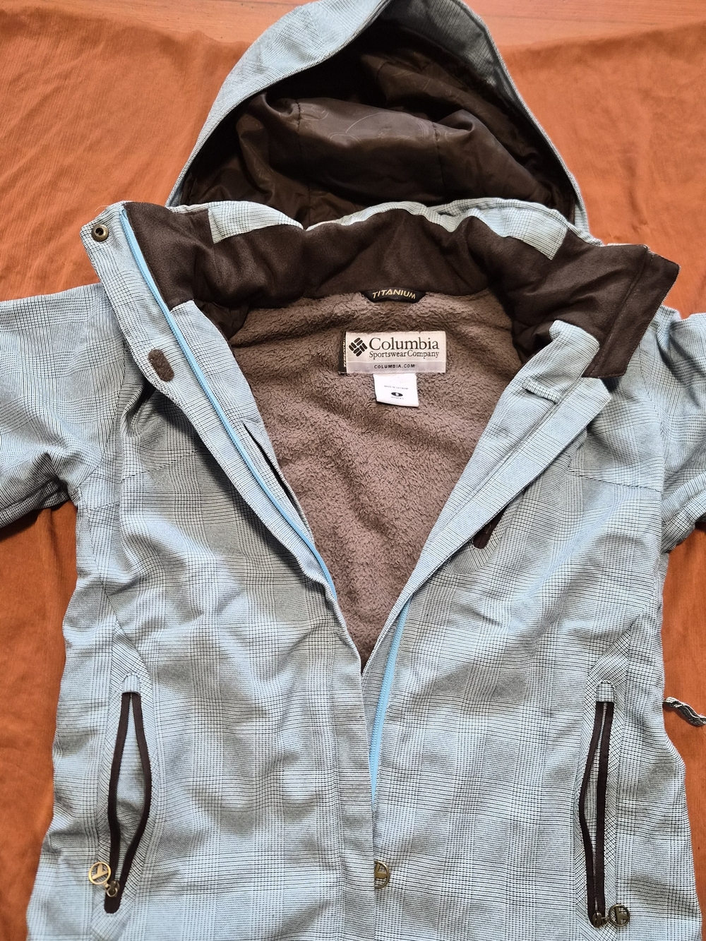 Columbia Womens Small Titanium Blue Brown Jacket